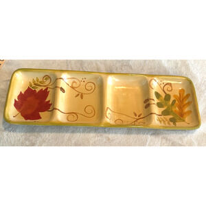 Lindsey Jordan Harvest Autumn 4 section tray appetizer platter ceramic snack